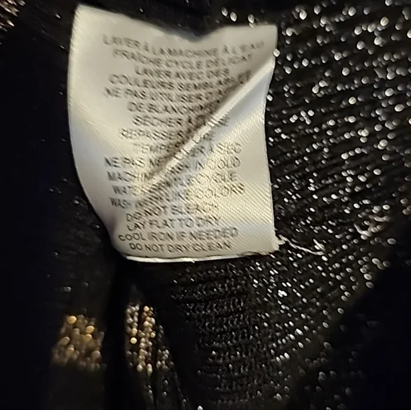 House Of Harlow 1960 Striped Black, Gray, Silver Knit Stretch Sweater Sz M - Picture 6 of 9